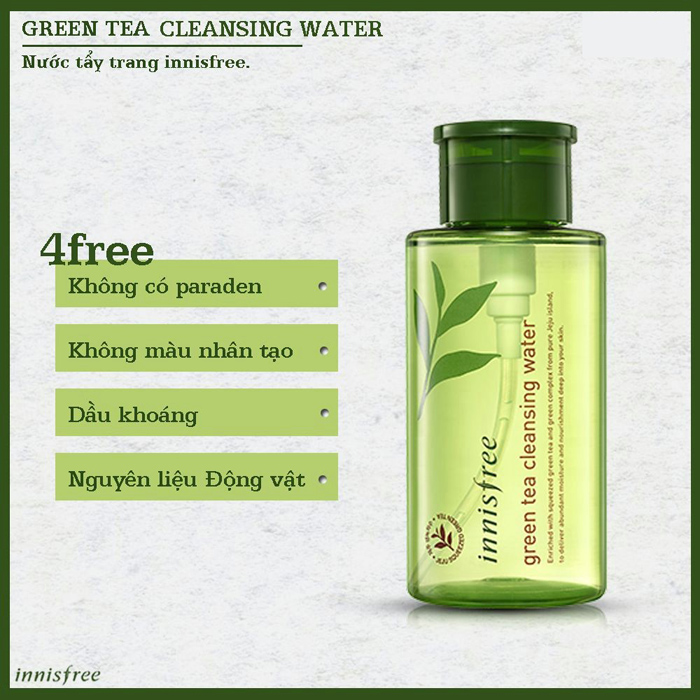 Dầu (nước) tẩy trang innisfree green tea 300ml